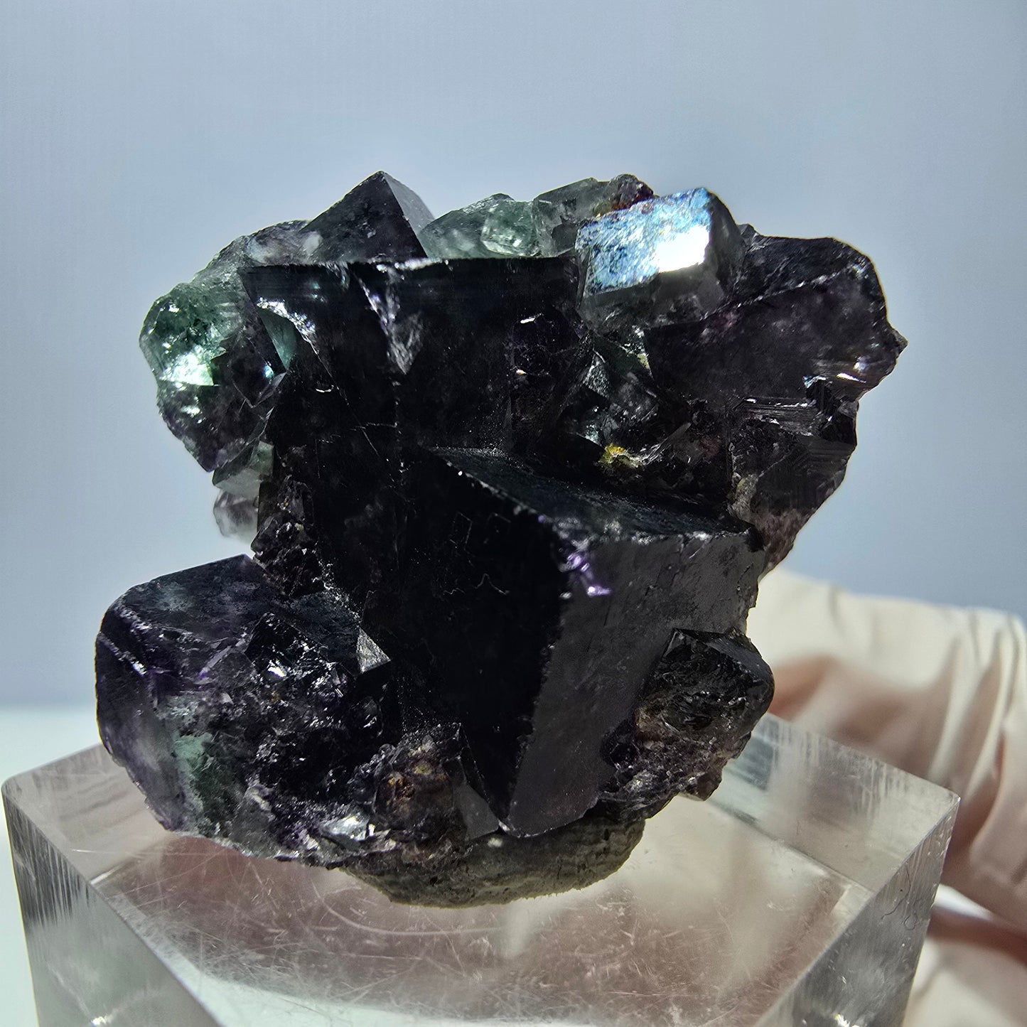 Seltene Phantom Fluorit Würfel Stufe, grün lila Okorusu, Namibia 35*28*17mm