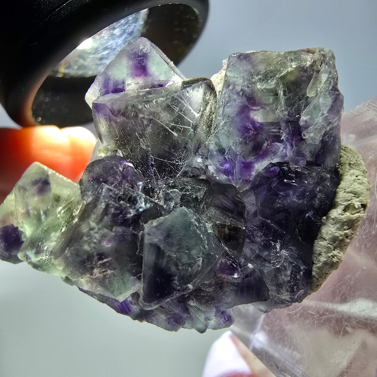 Seltene Phantom Fluorit Würfel Stufe, grün lila Okorusu, Namibia 32*28*21mm