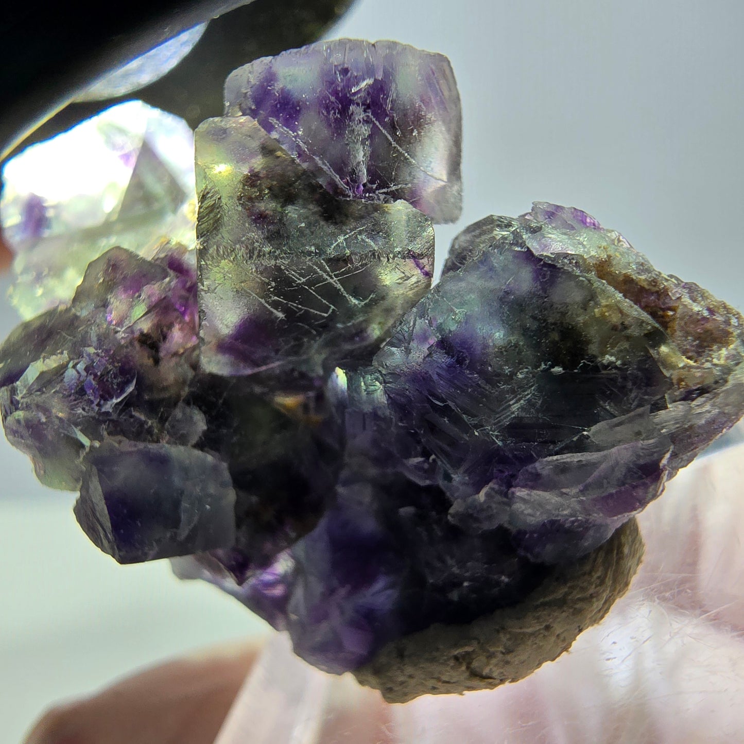 Seltene Phantom Fluorit Würfel Stufe, grün lila Okorusu, Namibia 32*28*21mm