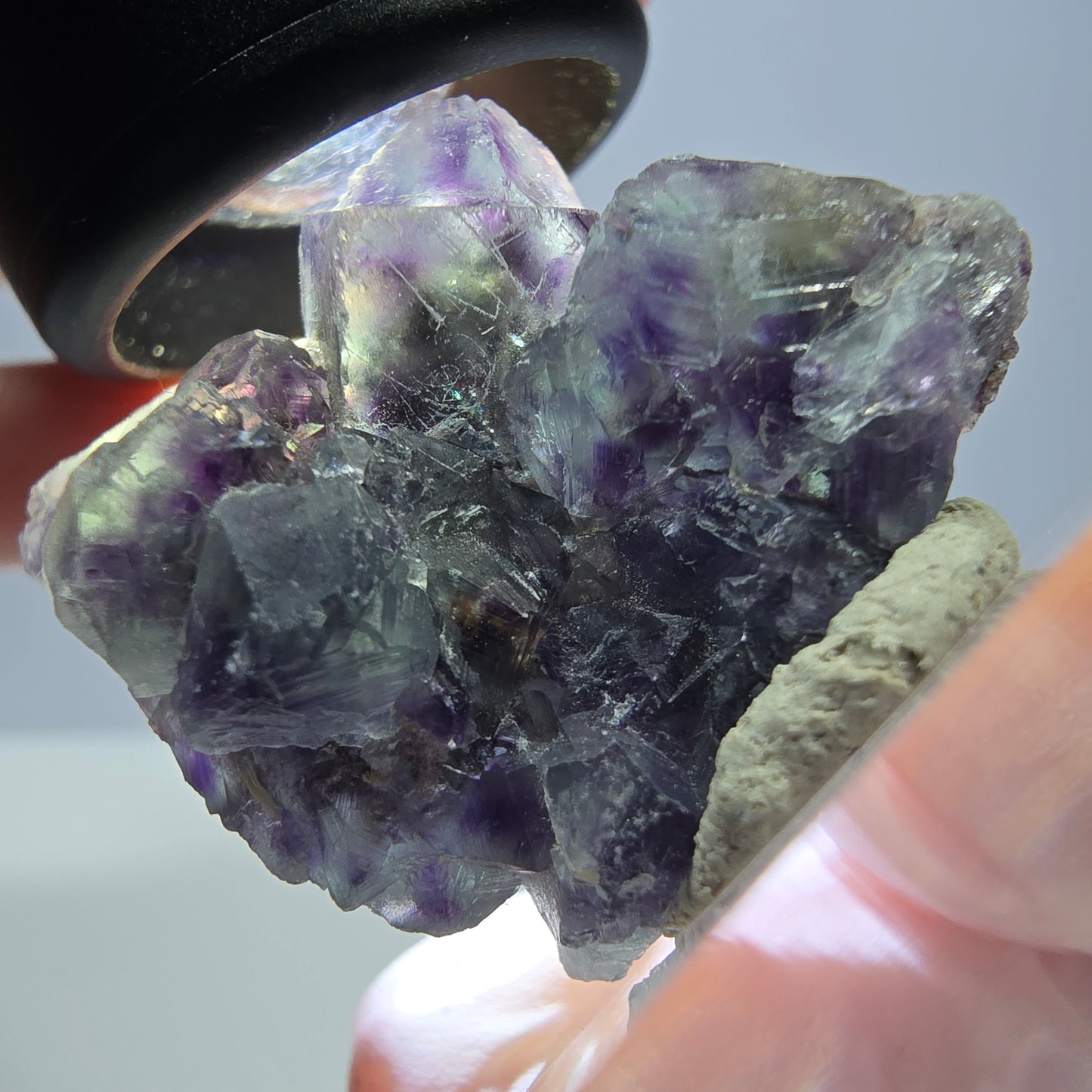 Seltene Phantom Fluorit Würfel Stufe, grün lila Okorusu, Namibia 32*28*21mm