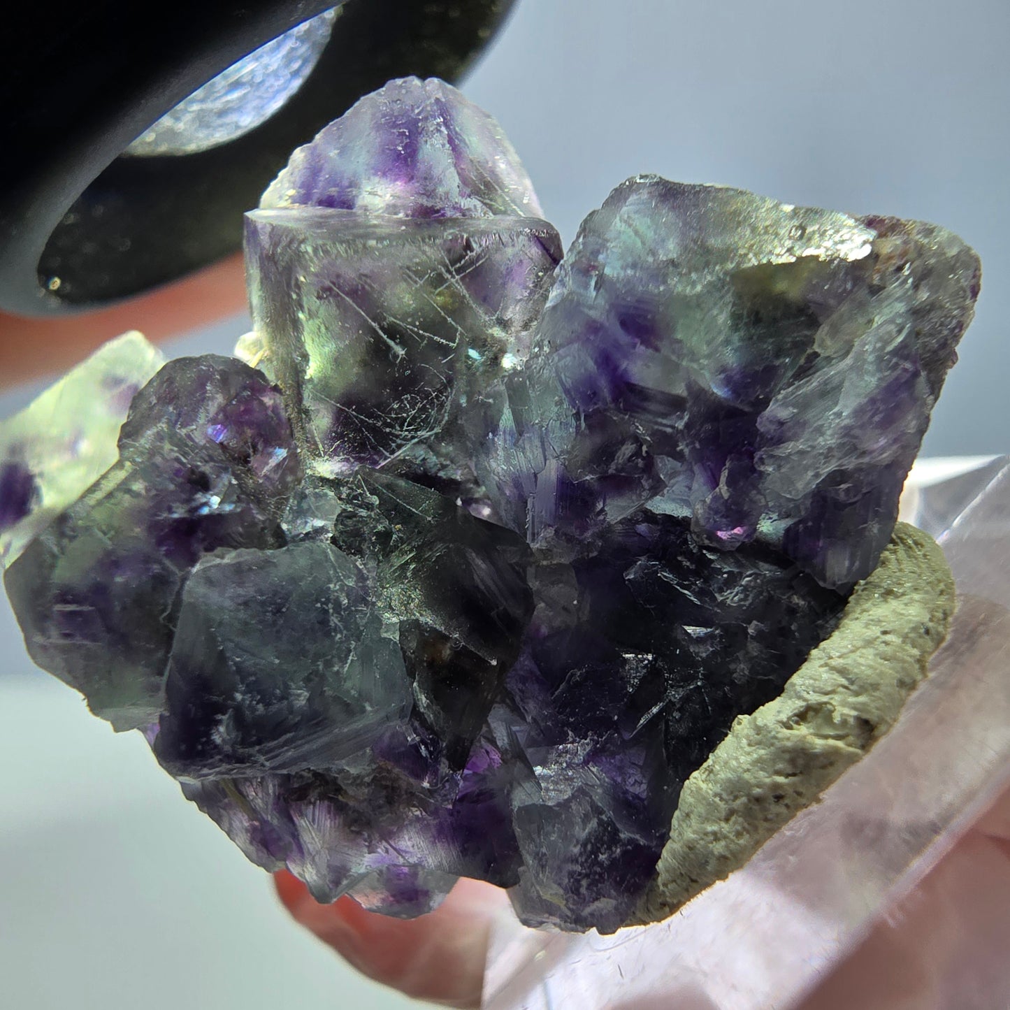 Seltene Phantom Fluorit Würfel Stufe, grün lila Okorusu, Namibia 32*28*21mm