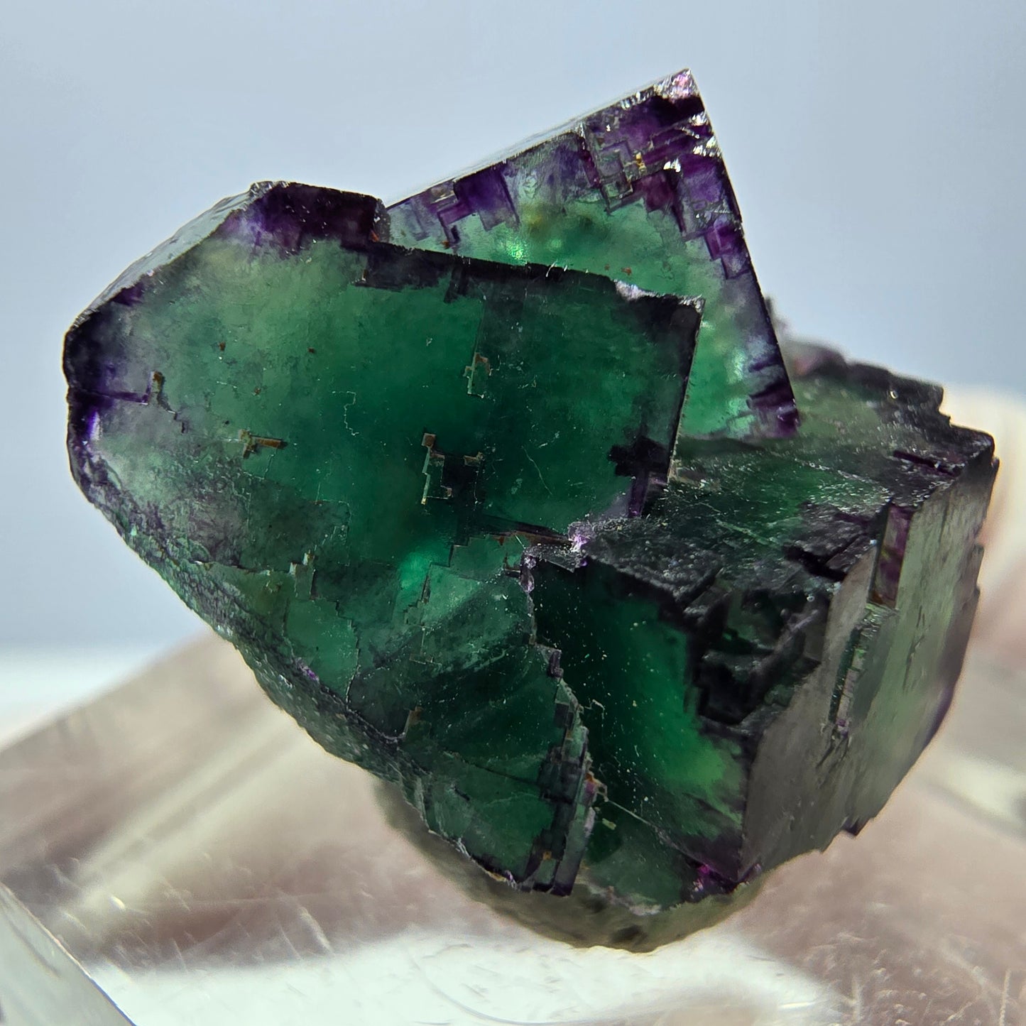 Seltene Phantom Fluorit Würfel Stufe, grün lila Okorusu, Namibia 21*21*13mm