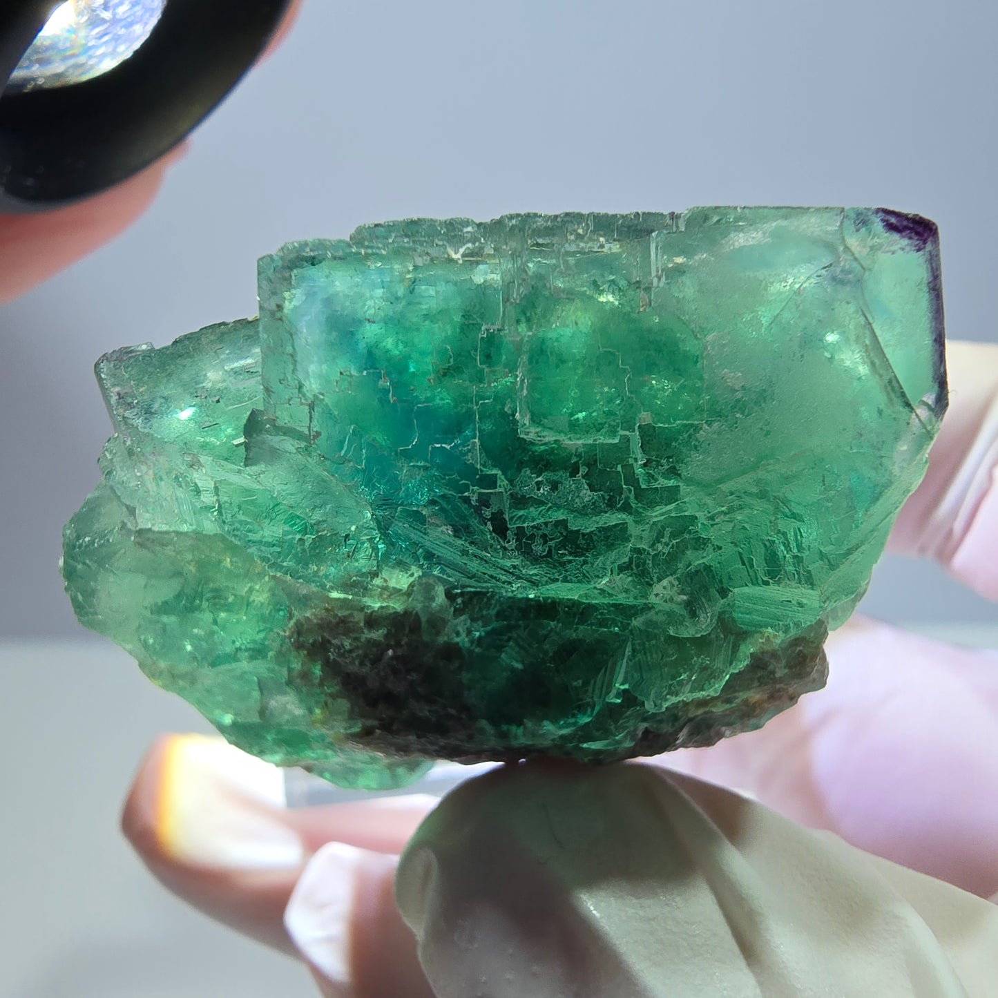Seltene Phantom Fluorit Würfel Stufe, grün lila Okorusu, Namibia 47*39*25mm