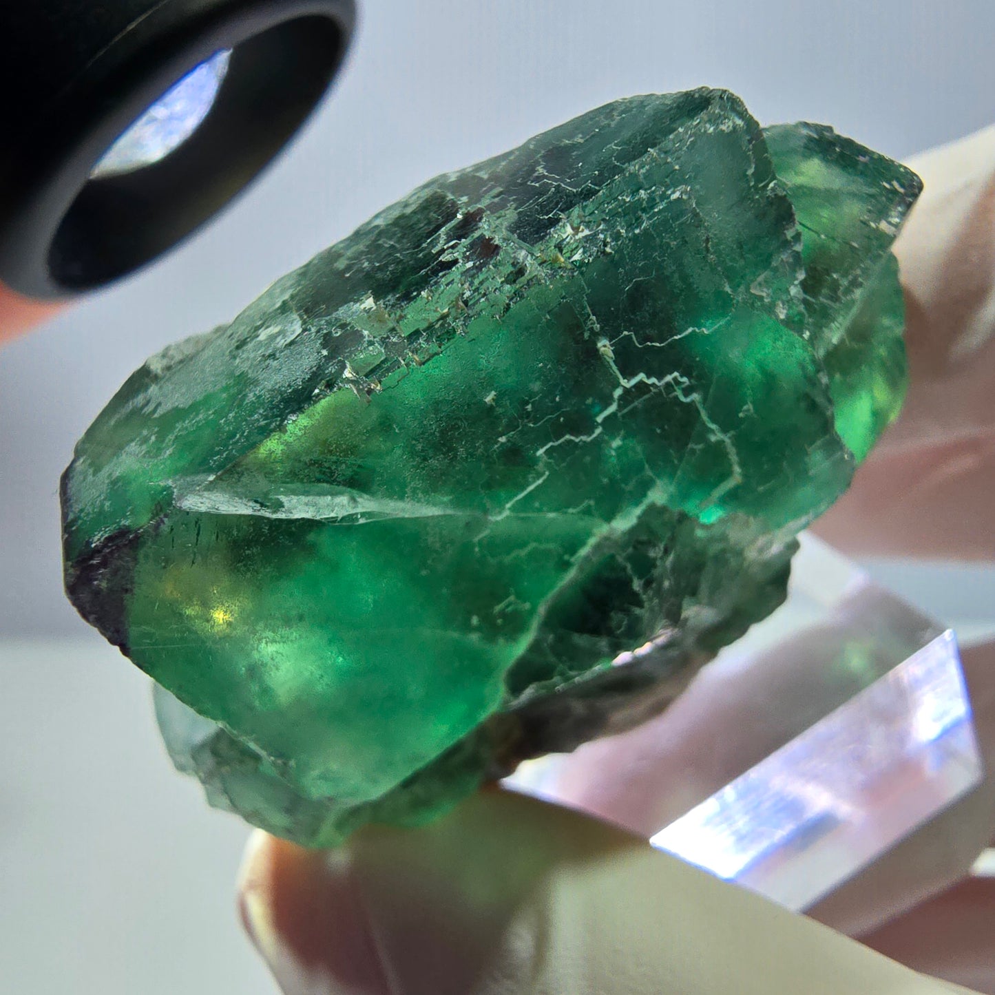 Seltene Phantom Fluorit Würfel Stufe, grün lila Okorusu, Namibia 47*39*25mm