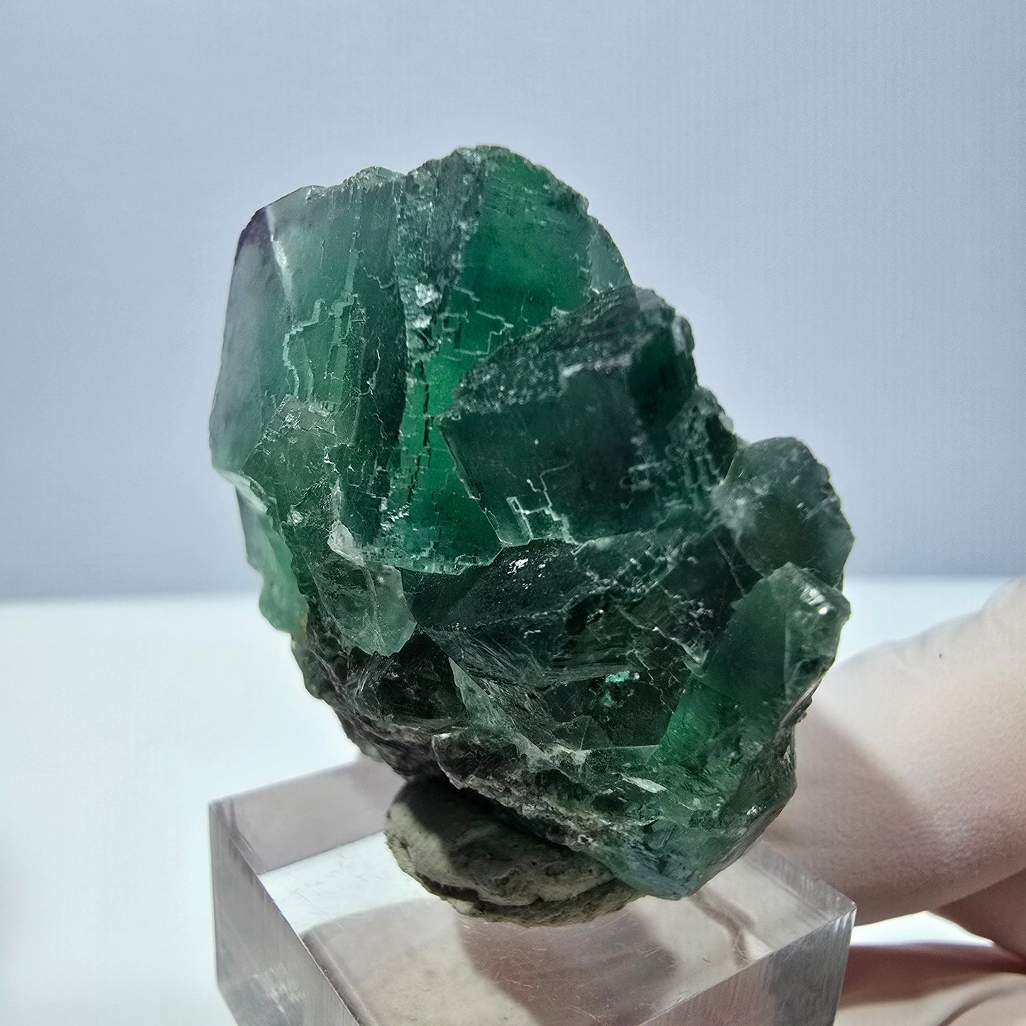 Seltene Phantom Fluorit Würfel Stufe, grün lila Okorusu, Namibia 47*39*25mm