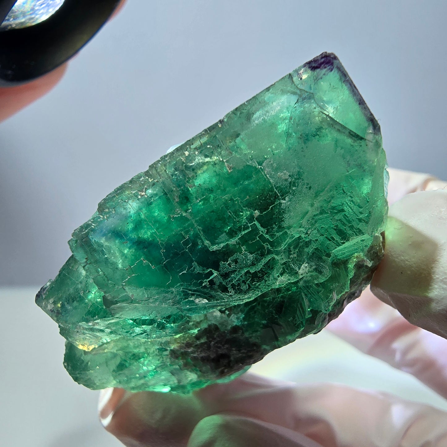 Seltene Phantom Fluorit Würfel Stufe, grün lila Okorusu, Namibia 47*39*25mm