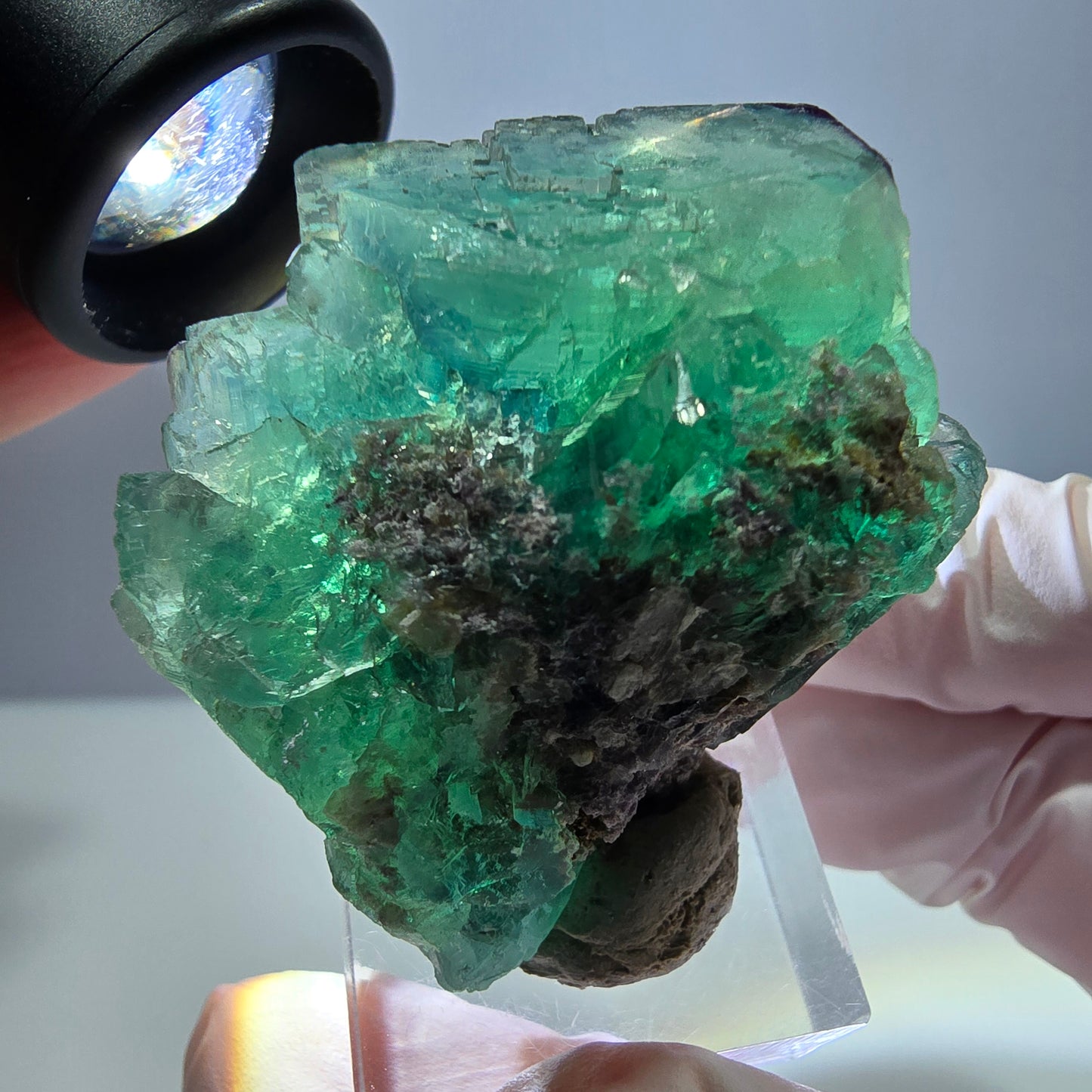 Seltene Phantom Fluorit Würfel Stufe, grün lila Okorusu, Namibia 47*39*25mm