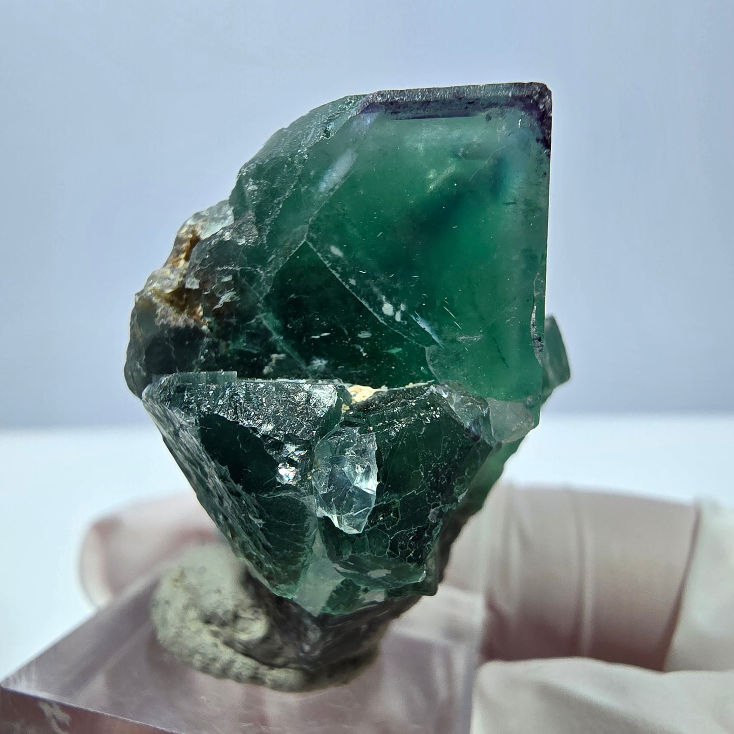 Seltene Phantom Fluorit Würfel Stufe, grün lila Okorusu, Namibia 47*39*25mm