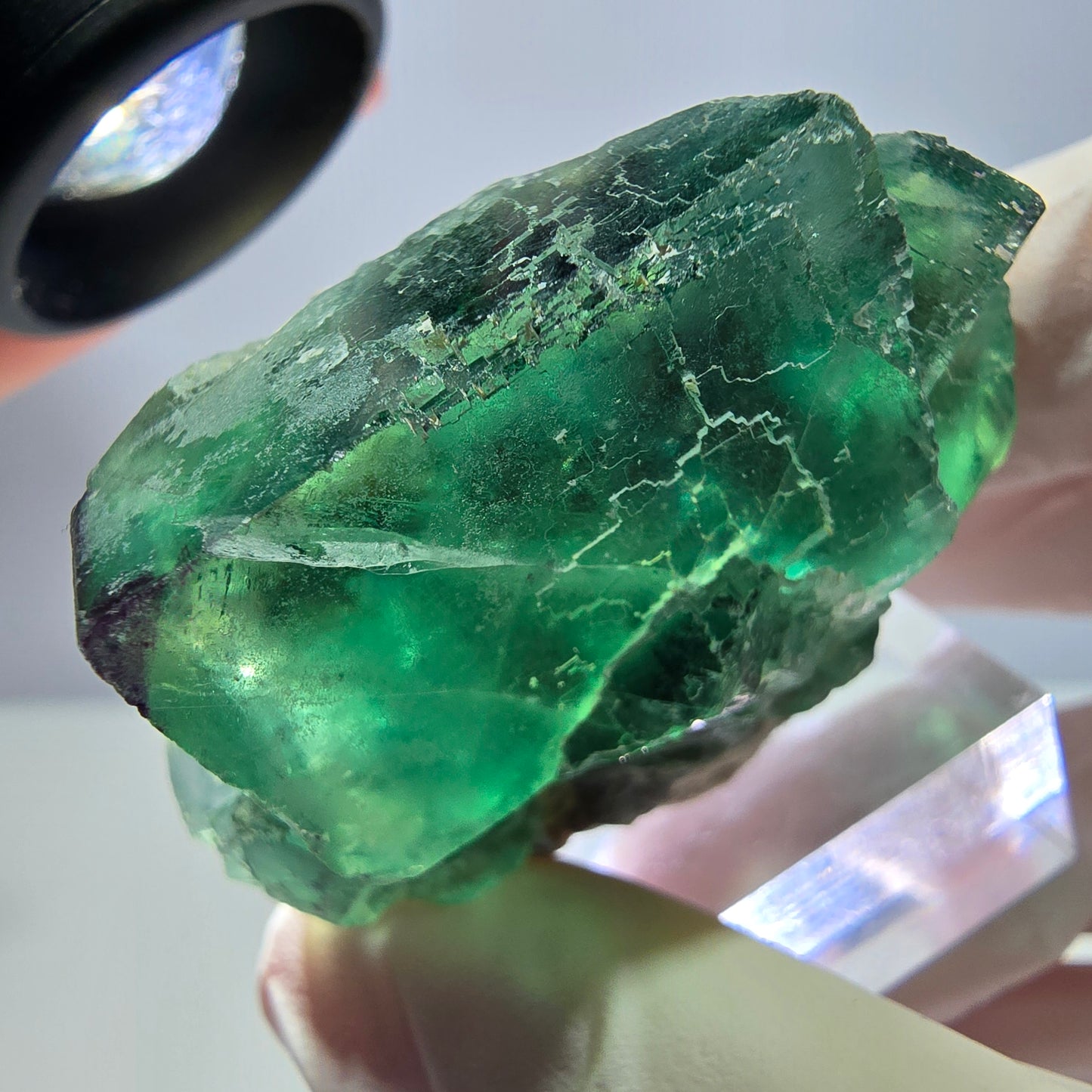 Seltene Phantom Fluorit Würfel Stufe, grün lila Okorusu, Namibia 47*39*25mm