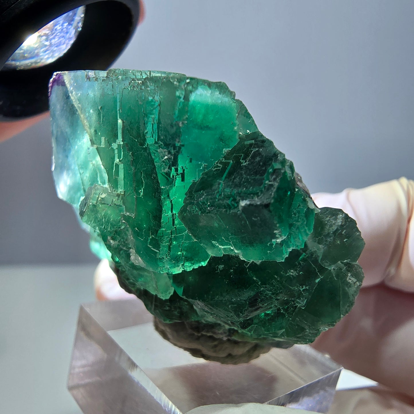 Seltene Phantom Fluorit Würfel Stufe, grün lila Okorusu, Namibia 47*39*25mm