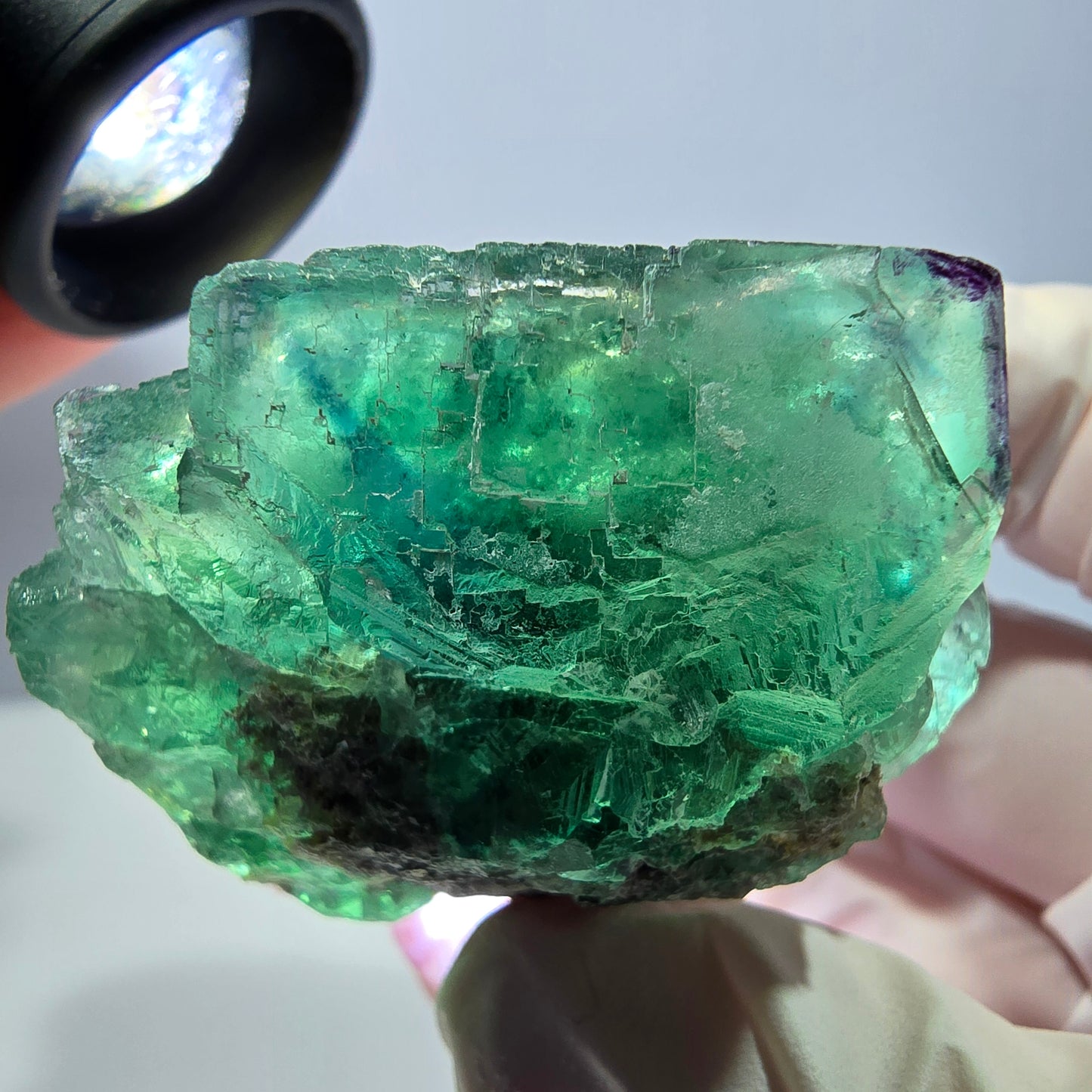 Seltene Phantom Fluorit Würfel Stufe, grün lila Okorusu, Namibia 47*39*25mm