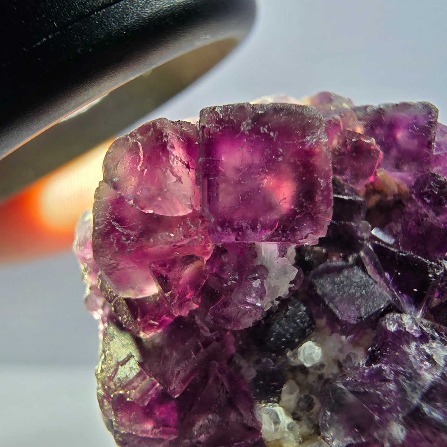 Seltene Phantom Fluorit Würfel, Quarz Stufe, lila Okorusu, Namibia 29*26*12mm