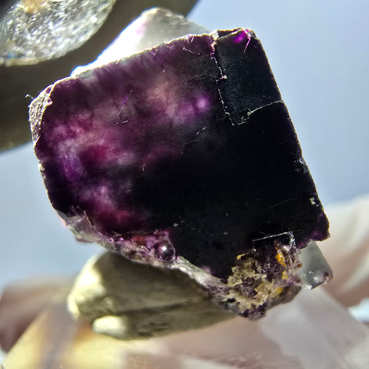 Seltene Phantom Fluorit Würfel Stufe, grün lila Okorusu, Namibia 30*28*24mm