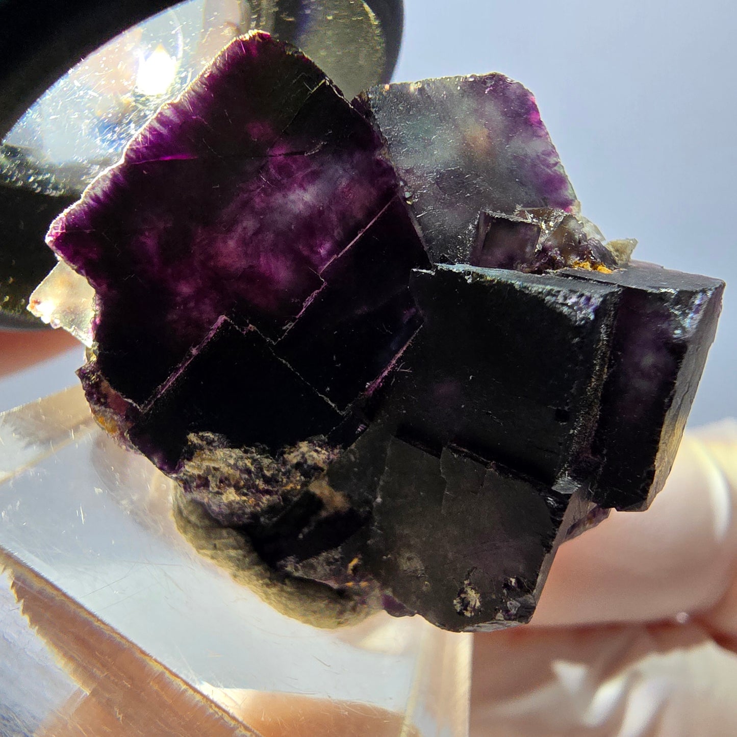 Seltene Phantom Fluorit Würfel Stufe, grün lila Okorusu, Namibia 30*28*24mm