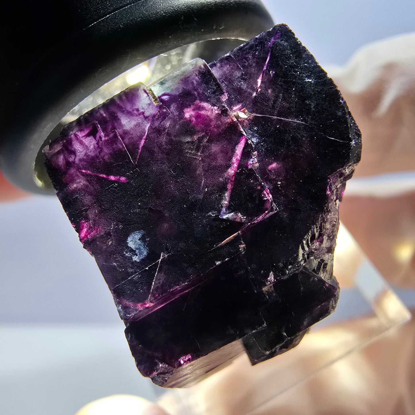 Seltene Phantom Fluorit Würfel Stufe, grün lila Okorusu, Namibia 26*21*20mm