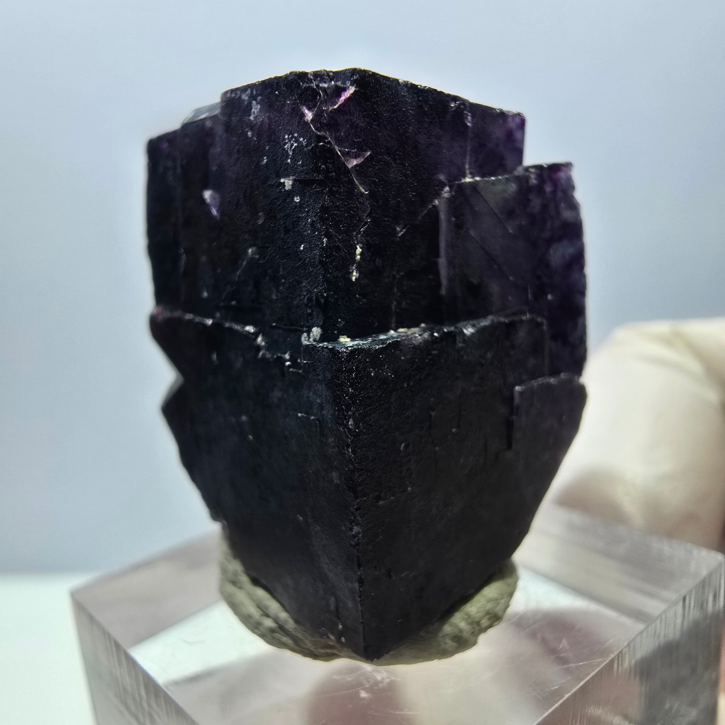 Seltene Phantom Fluorit Würfel Stufe, grün lila Okorusu, Namibia 26*21*20mm