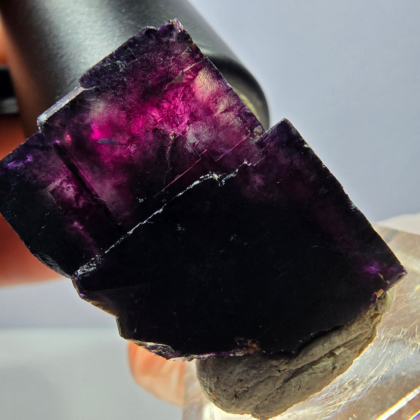 Seltene Phantom Fluorit Würfel Stufe, grün lila Okorusu, Namibia 26*21*20mm