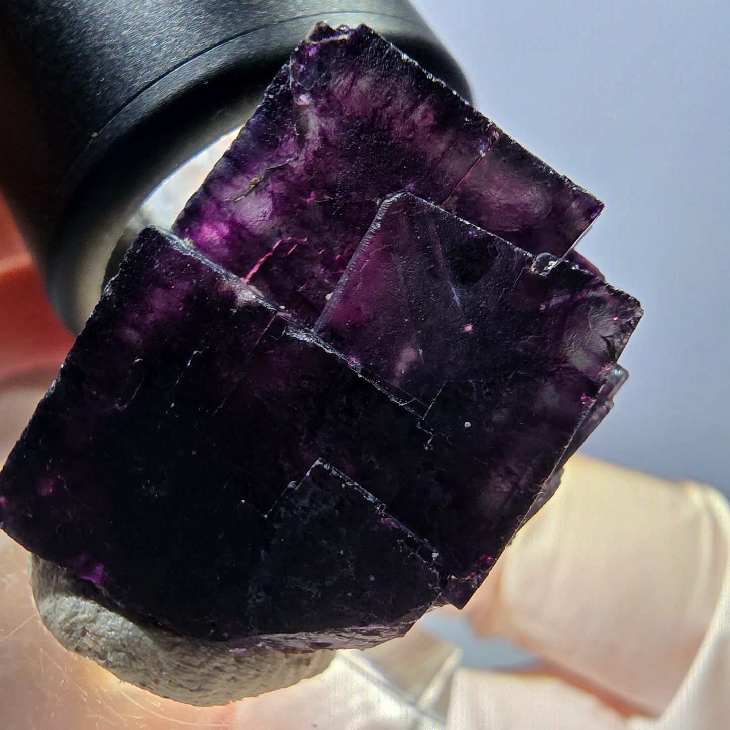 Seltene Phantom Fluorit Würfel Stufe, grün lila Okorusu, Namibia 26*21*20mm