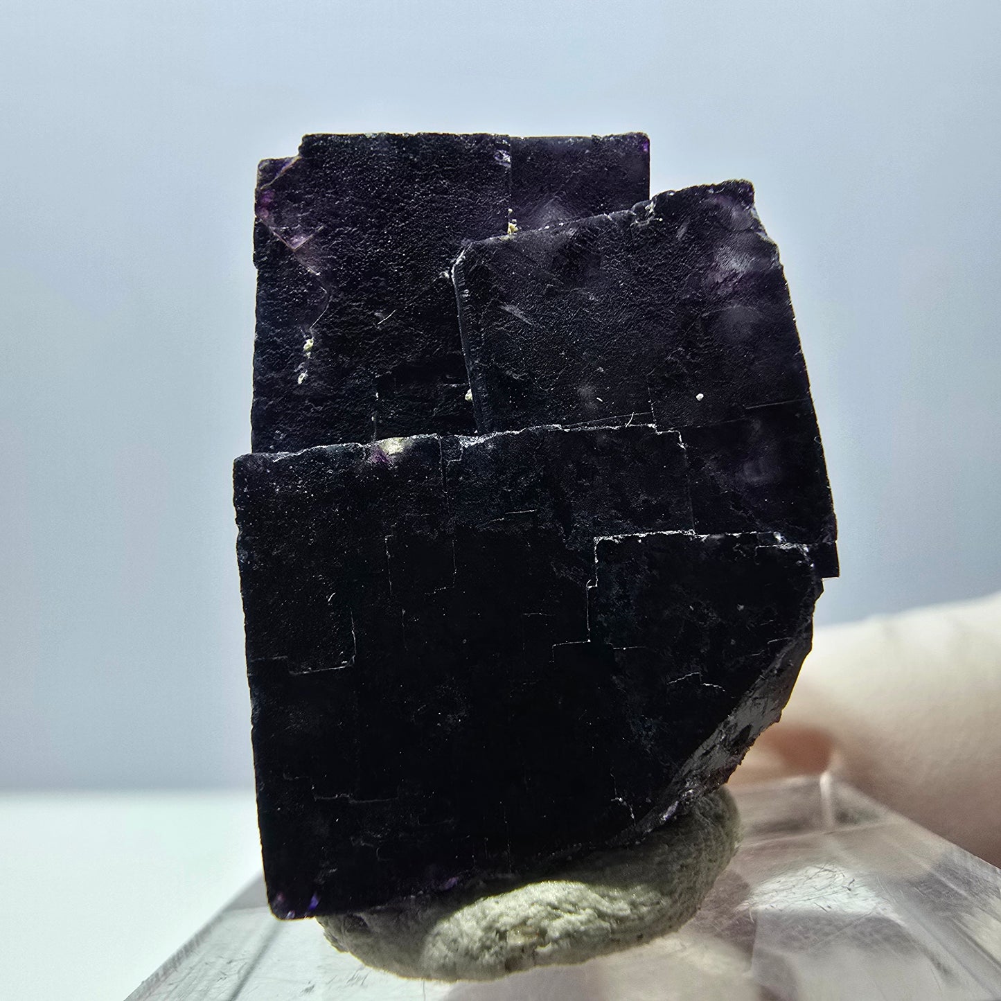 Seltene Phantom Fluorit Würfel Stufe, grün lila Okorusu, Namibia 26*21*20mm