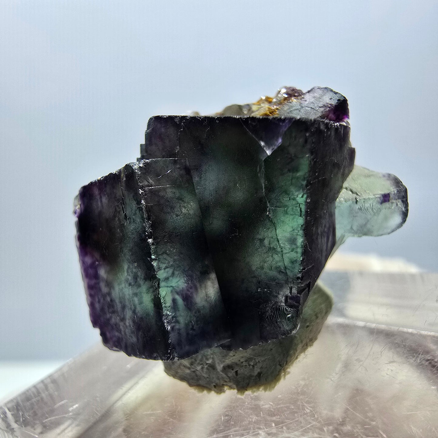 Seltene Phantom Fluorit Würfel Stufe, grün lila Okorusu, Namibia 24*17*14mm