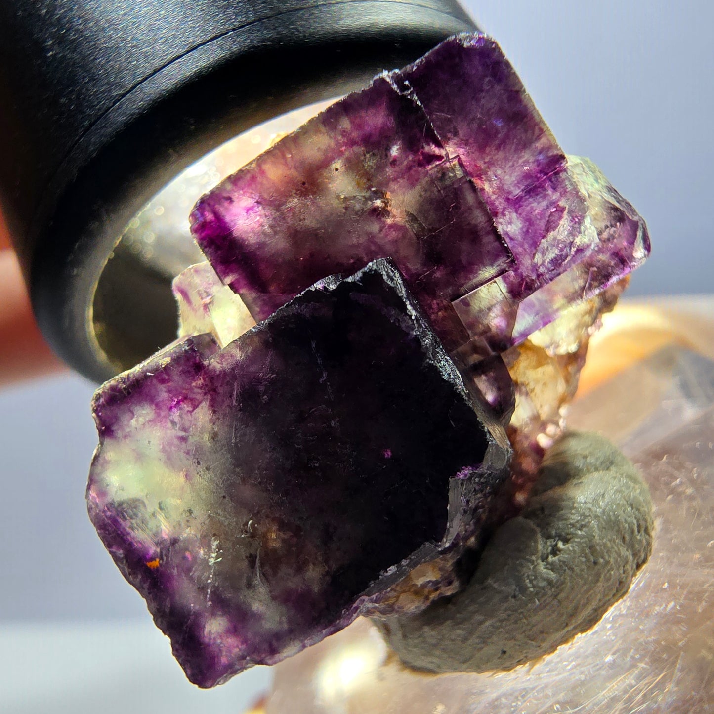 Seltene Phantom Fluorit Würfel Stufe, grün lila Okorusu, Namibia 265*18*13mm
