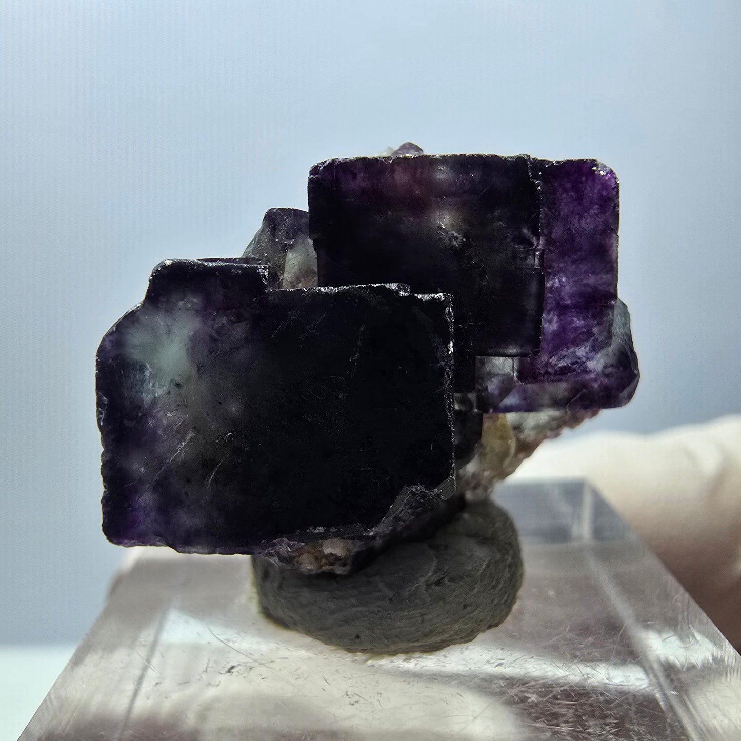 Seltene Phantom Fluorit Würfel Stufe, grün lila Okorusu, Namibia 265*18*13mm