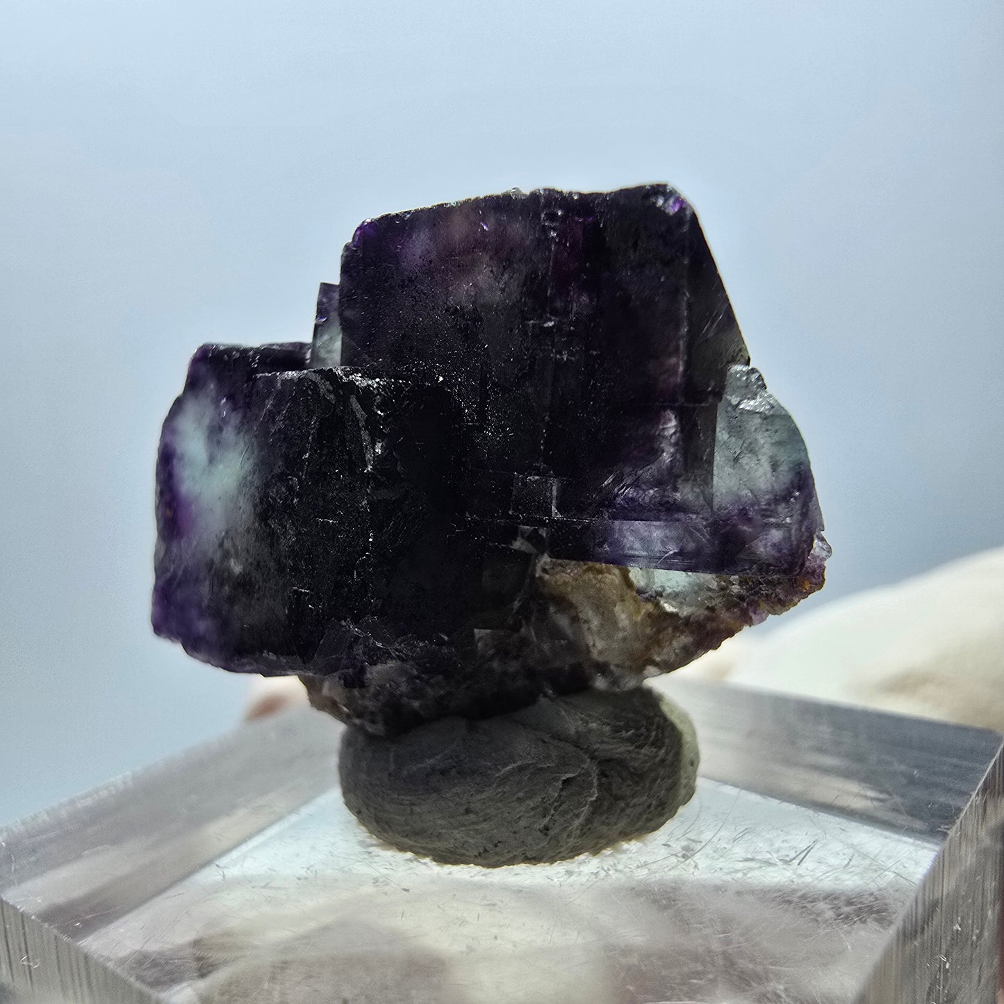 Seltene Phantom Fluorit Würfel Stufe, grün lila Okorusu, Namibia 265*18*13mm