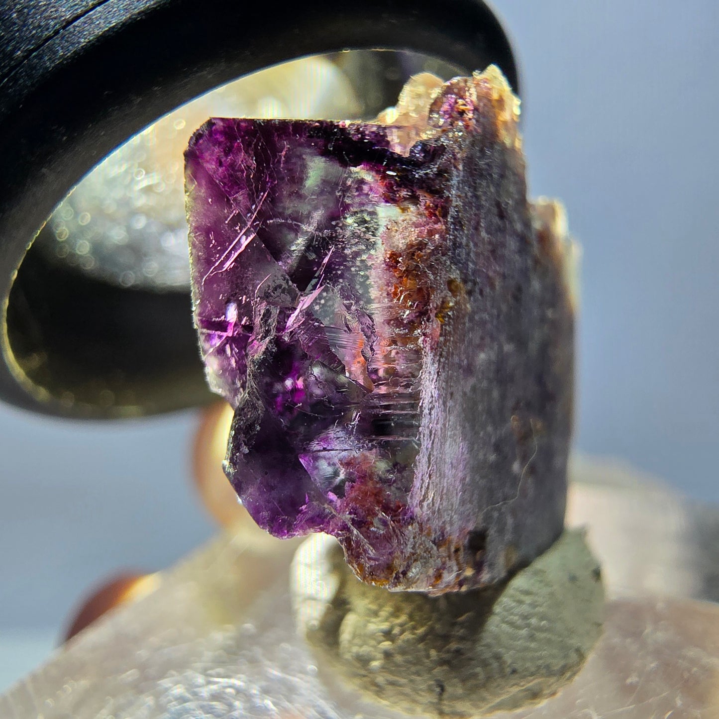 Seltene Phantom Fluorit Würfel Stufe, grün lila Okorusu, Namibia 265*18*13mm