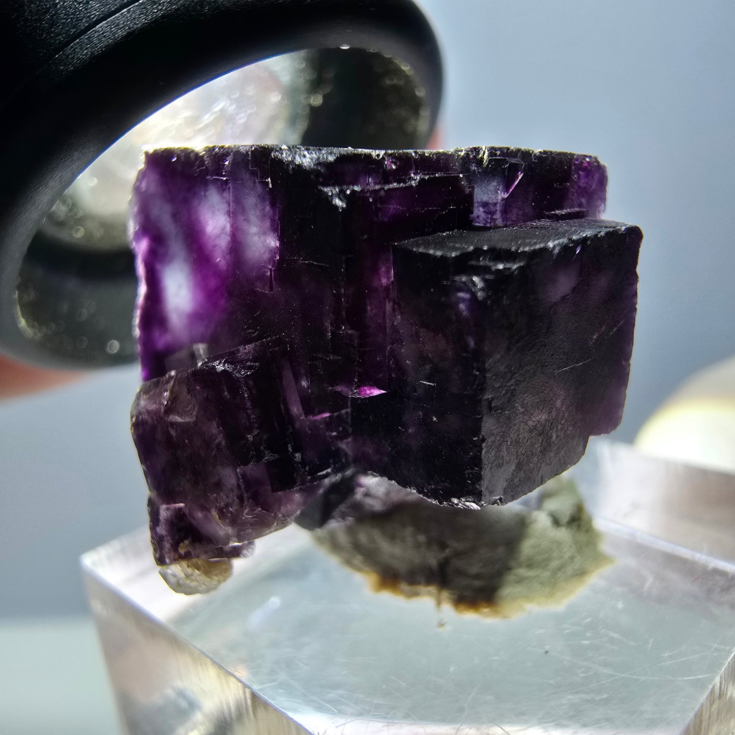 Seltene Phantom Fluorit Würfel Stufe, grün lila Okorusu, Namibia 21*20*16mm