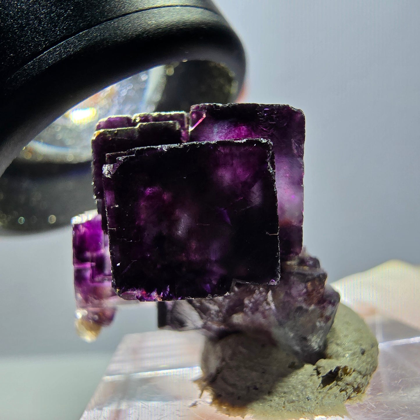 Seltene Phantom Fluorit Würfel Stufe, grün lila Okorusu, Namibia 21*20*16mm