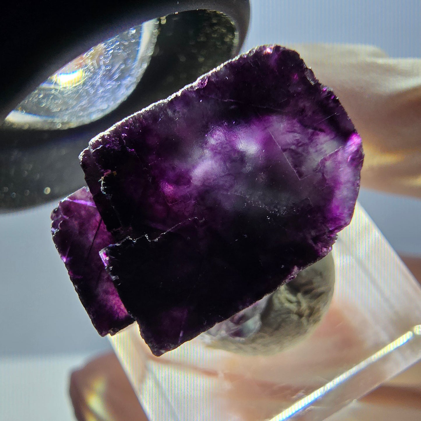 Seltene Phantom Fluorit Würfel Stufe, grün lila Okorusu, Namibia 21*20*16mm