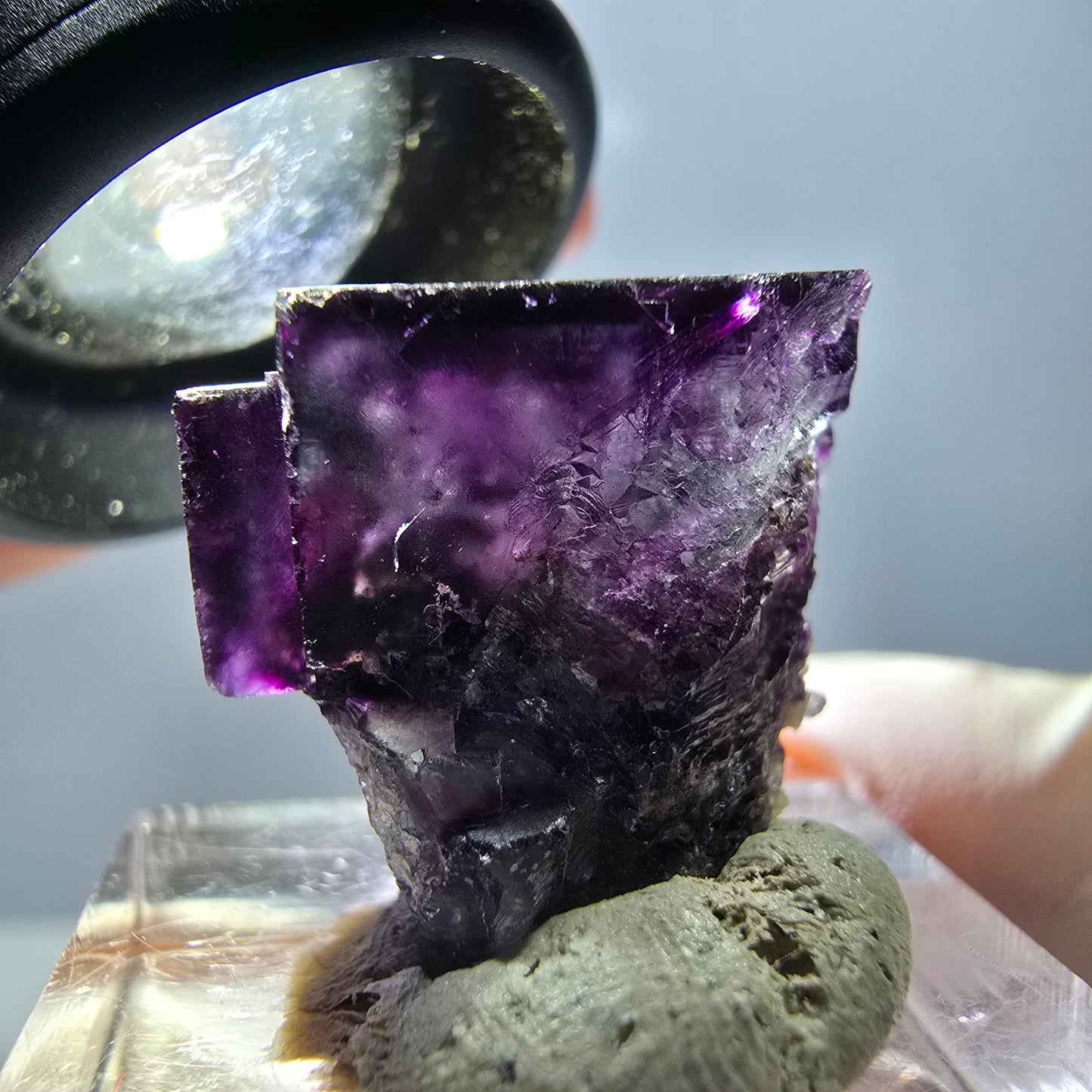 Seltene Phantom Fluorit Würfel Stufe, grün lila Okorusu, Namibia 21*20*16mm