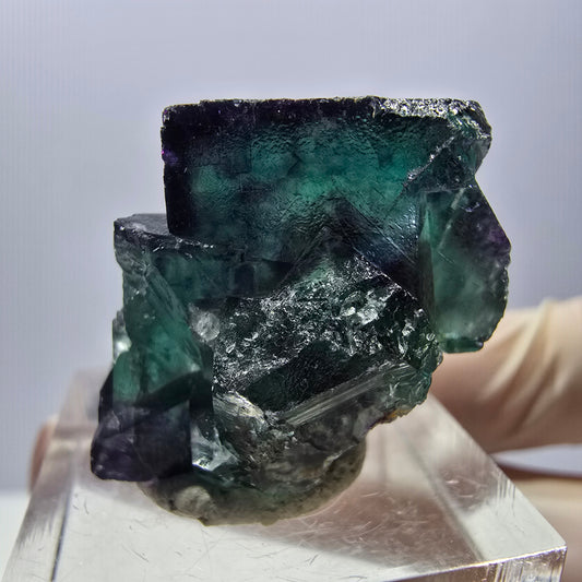 Seltene Phantom Fluorit Würfel Stufe, grün lila Okorusu, Namibia 25*24*21mm