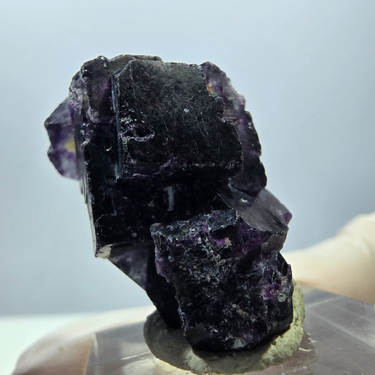 Seltene Phantom Fluorit Würfel Stufe, grün lila Okorusu, Namibia 33*19*17mm