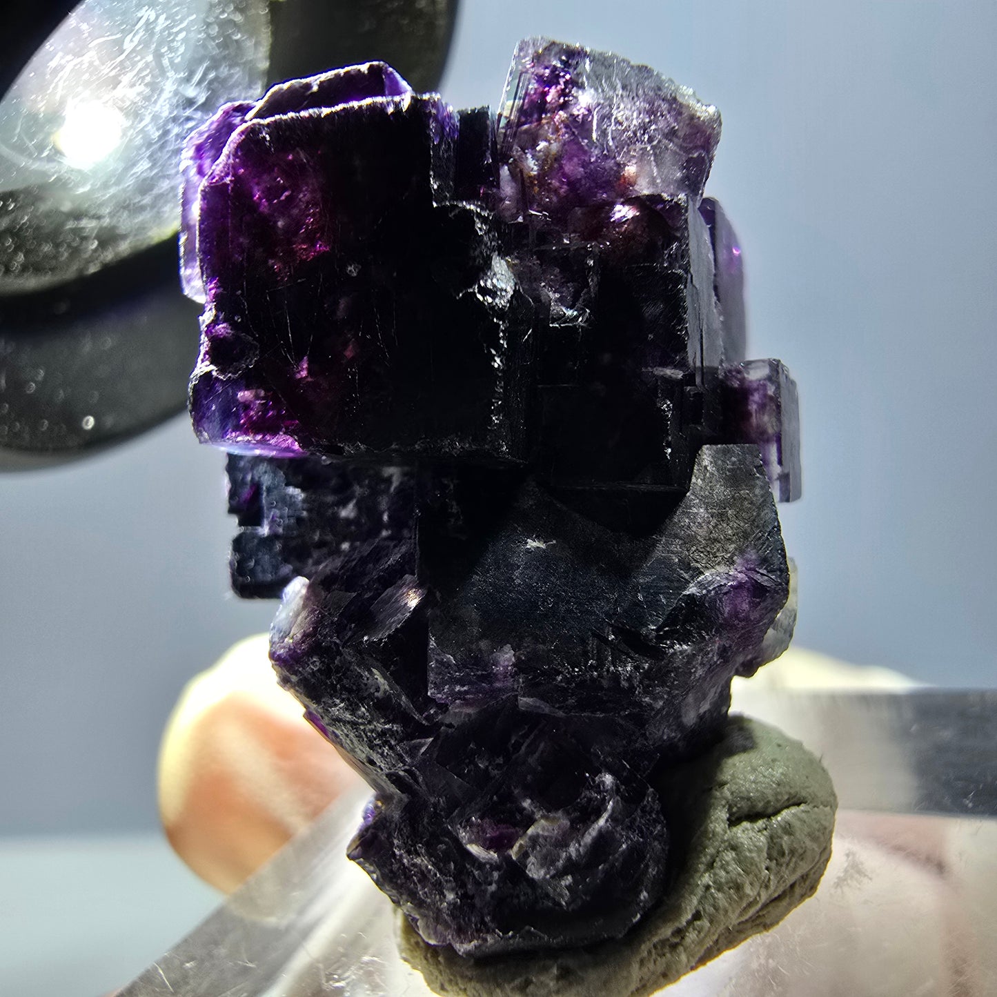 Seltene Phantom Fluorit Würfel Stufe, grün lila Okorusu, Namibia 33*19*17mm