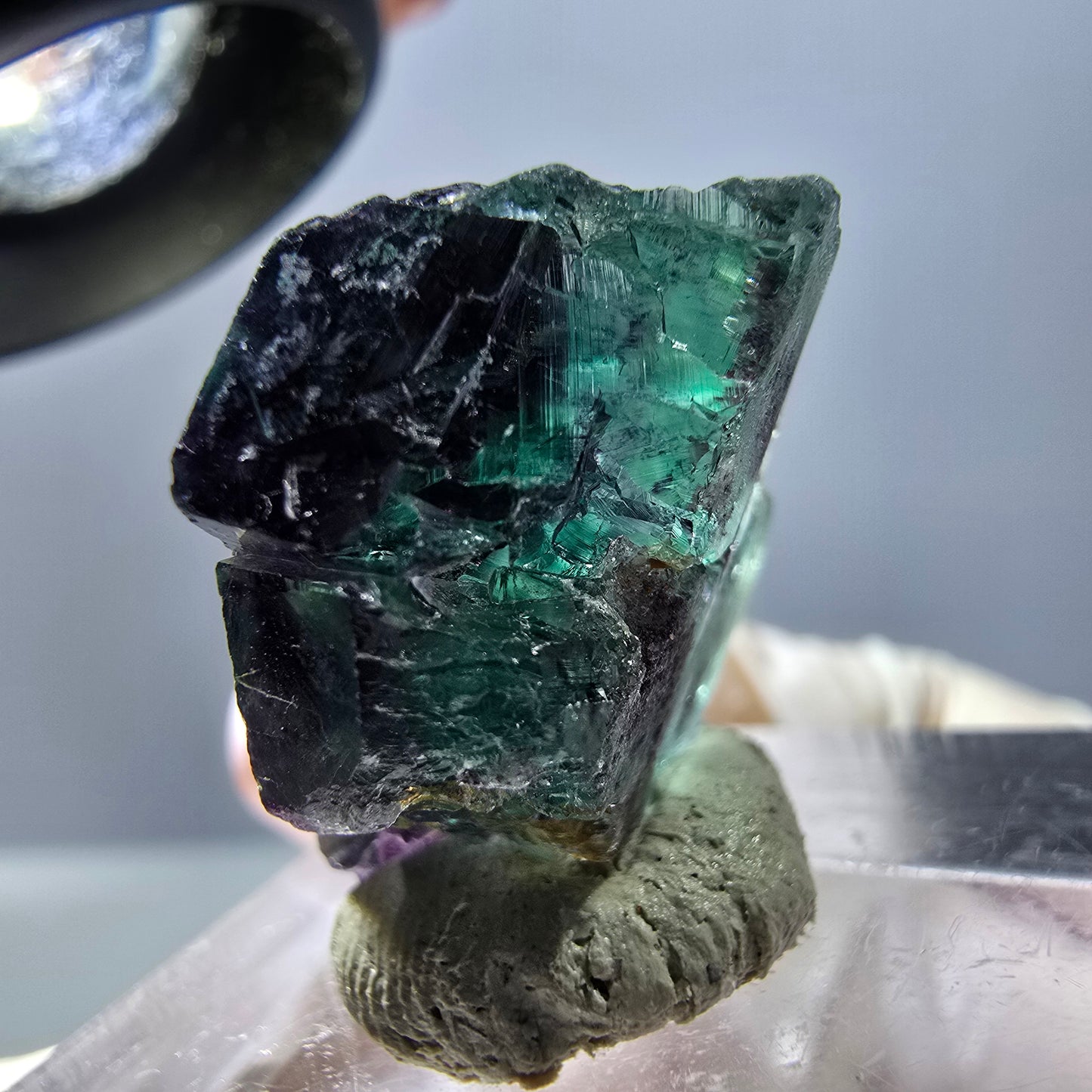 Seltene Phantom Fluorit Würfel Stufe, grün lila Okorusu, Namibia 21*21*14mm
