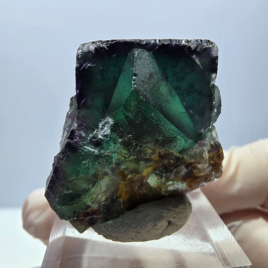 Seltene Phantom Fluorit Würfel Stufe, grün lila Okorusu, Namibia 30*29*27mm