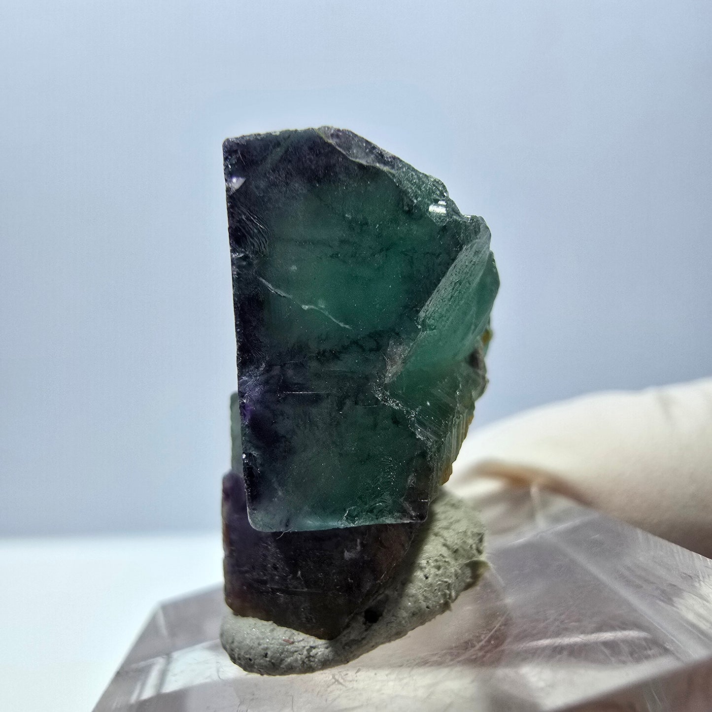 Seltene Phantom Fluorit Würfel Stufe, grün lila Okorusu, Namibia 23*18*15mm