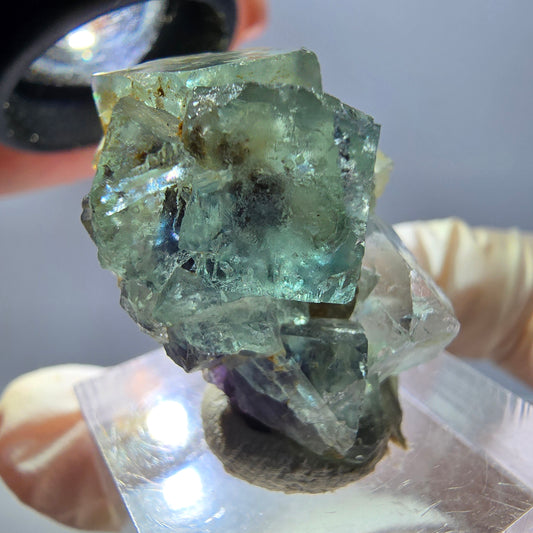 Seltene Phantom Fluorit Würfel Stufe, grün lila Okorusu, Namibia 31*23*19mm