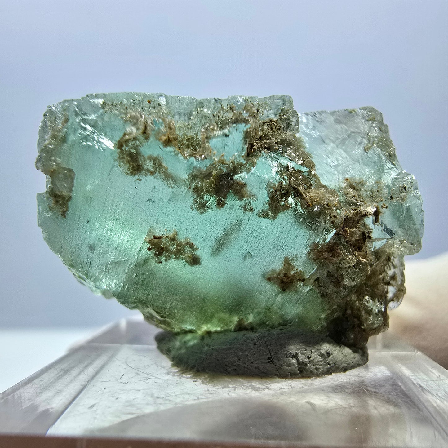 Klarer Phantom Fluorit Würfel parkettiert, grün Okorusu, Namibia 27*19*17mm