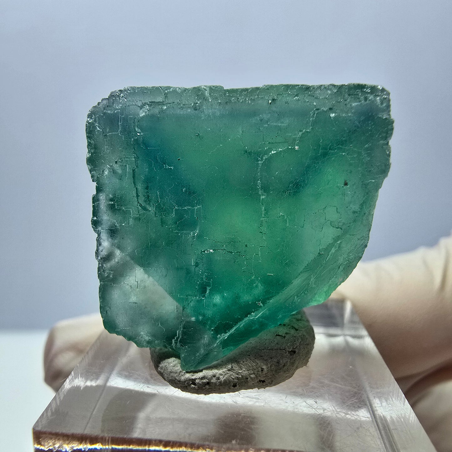 Klarer Phantom Fluorit Würfel parkettiert, grün Okorusu, Namibia 25*24*19mm