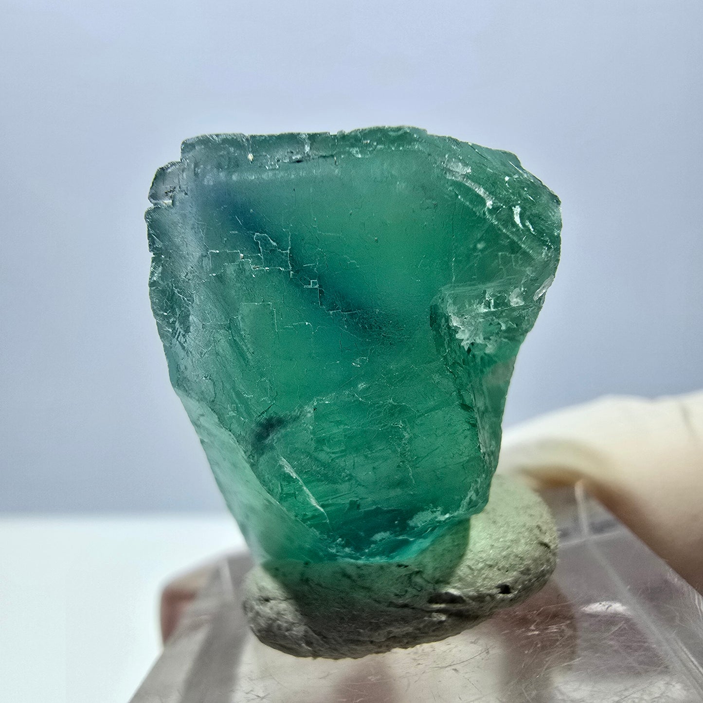 Klarer Phantom Fluorit Würfel parkettiert, grün Okorusu, Namibia 25*24*19mm