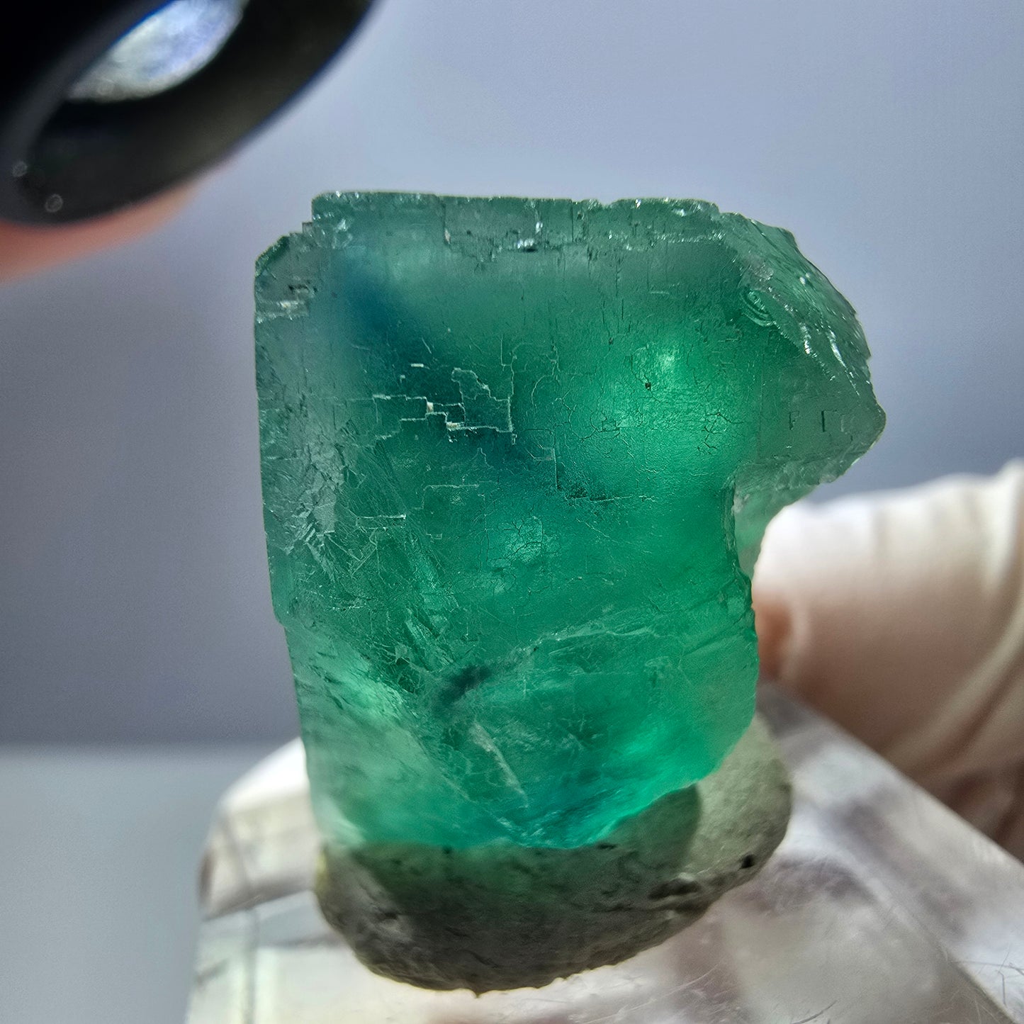 Klarer Phantom Fluorit Würfel parkettiert, grün Okorusu, Namibia 25*24*19mm