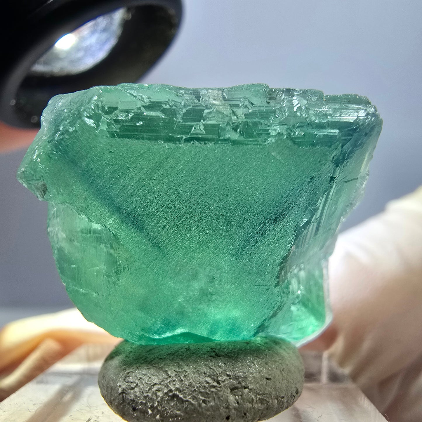 Klarer Phantom Fluorit Würfel parkettiert, grün Okorusu, Namibia 25*24*19mm