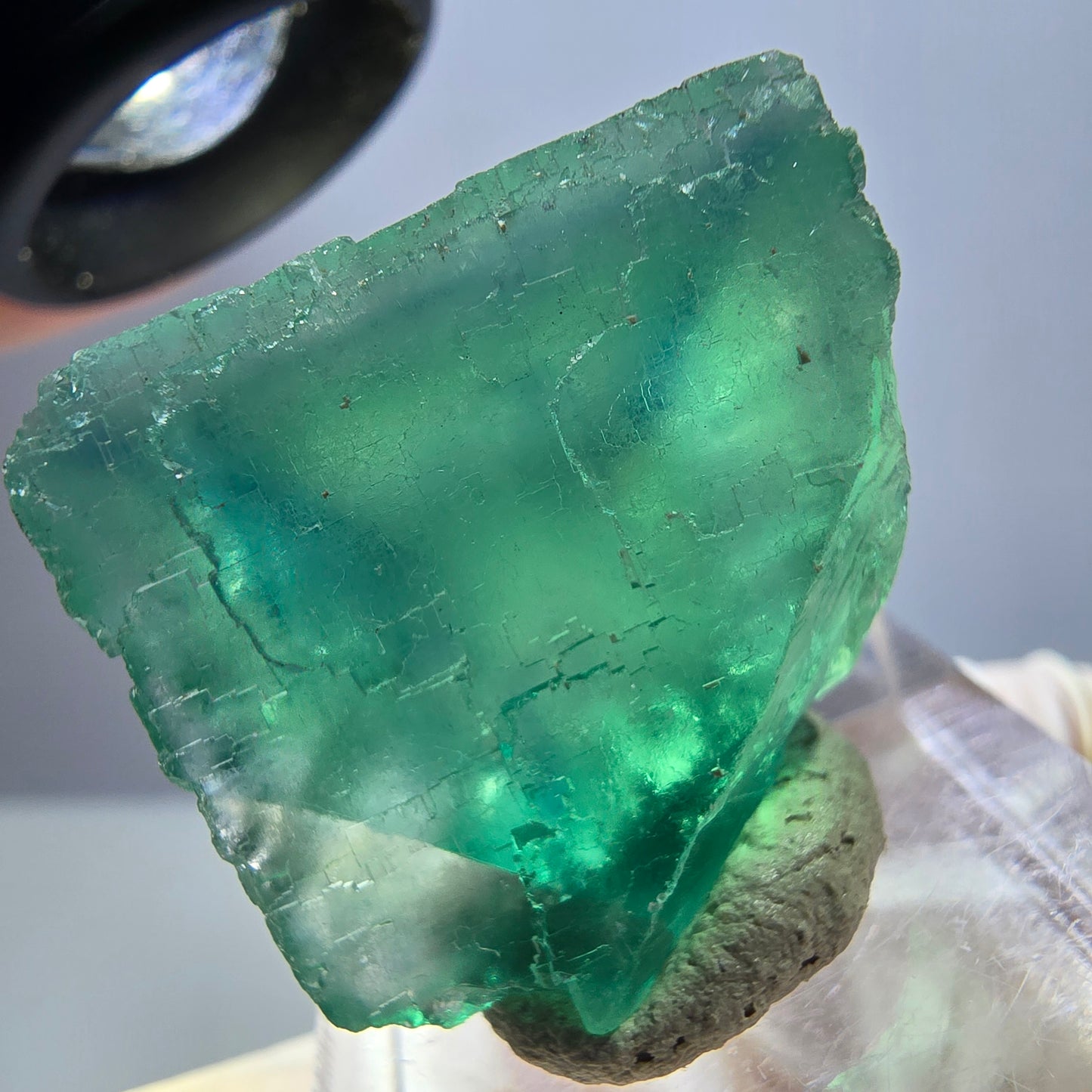 Klarer Phantom Fluorit Würfel parkettiert, grün Okorusu, Namibia 25*24*19mm