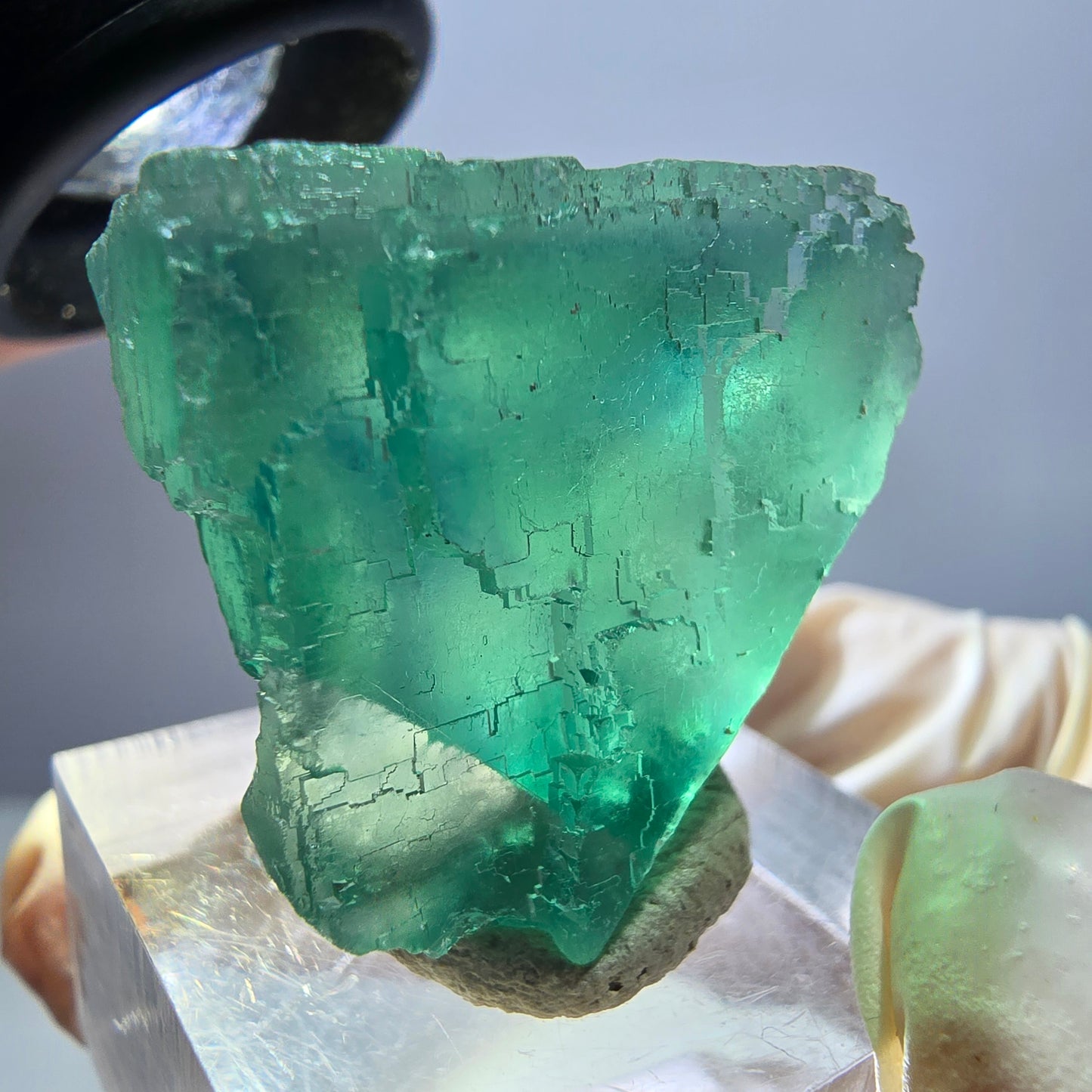 Klarer Phantom Fluorit Würfel parkettiert, grün Okorusu, Namibia 25*24*19mm