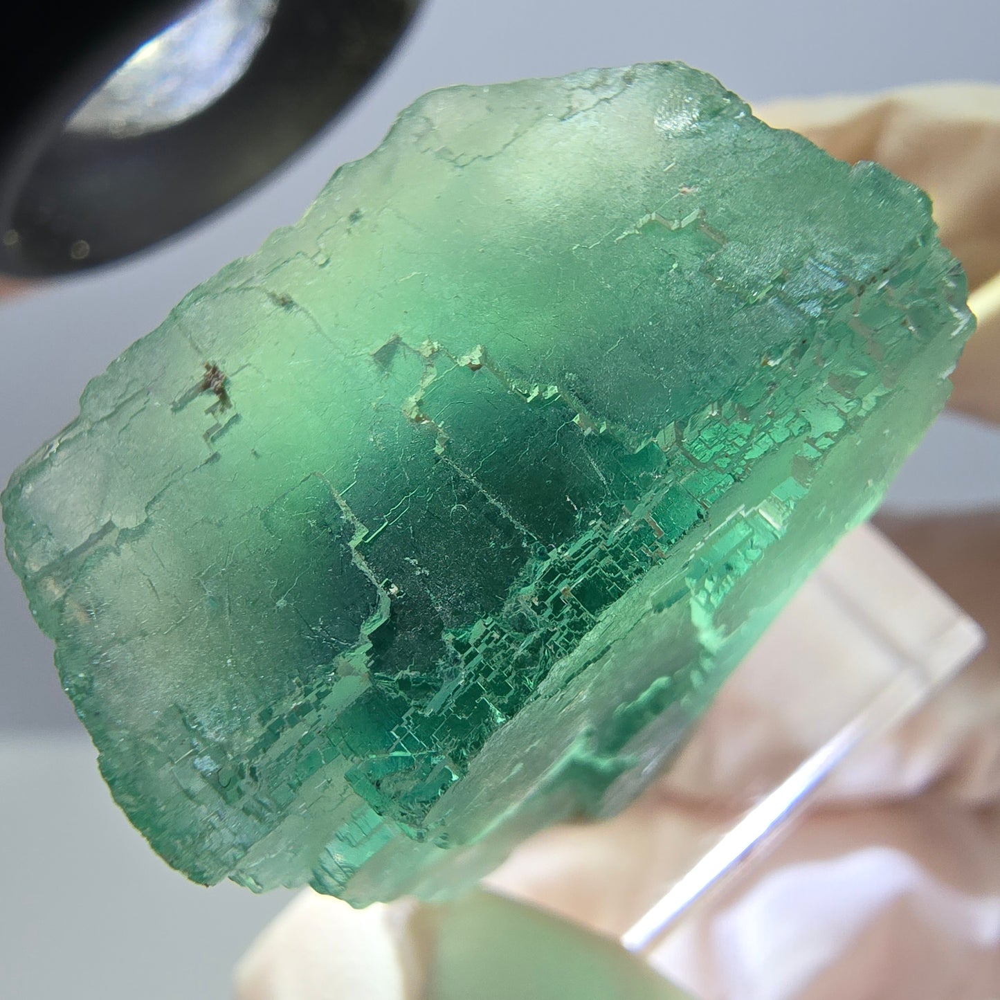 Klarer Phantom Fluorit Würfel parkettiert, grün Okorusu, Namibia 25*24*19mm