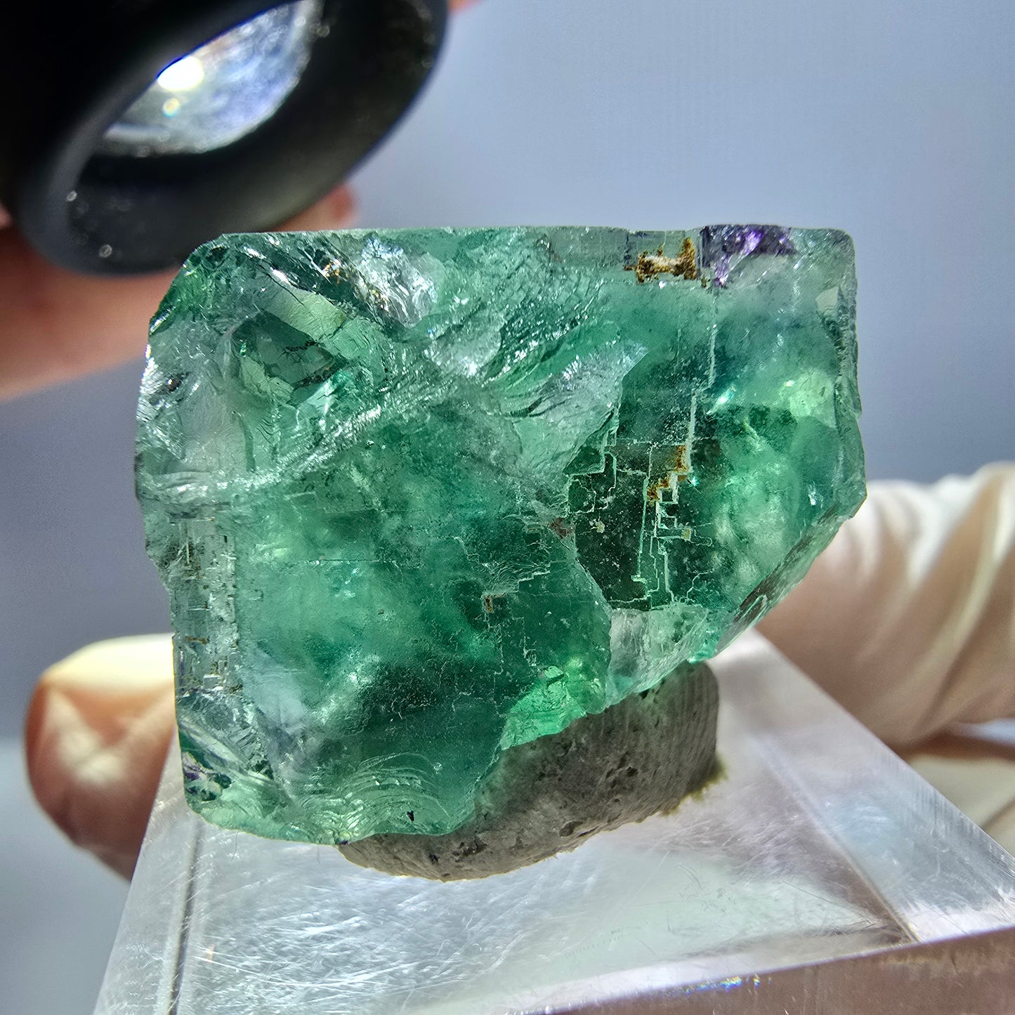 Klarer Phantom Fluorit Würfel parkettiert, grün Okorusu, Namibia 28*20*19mm