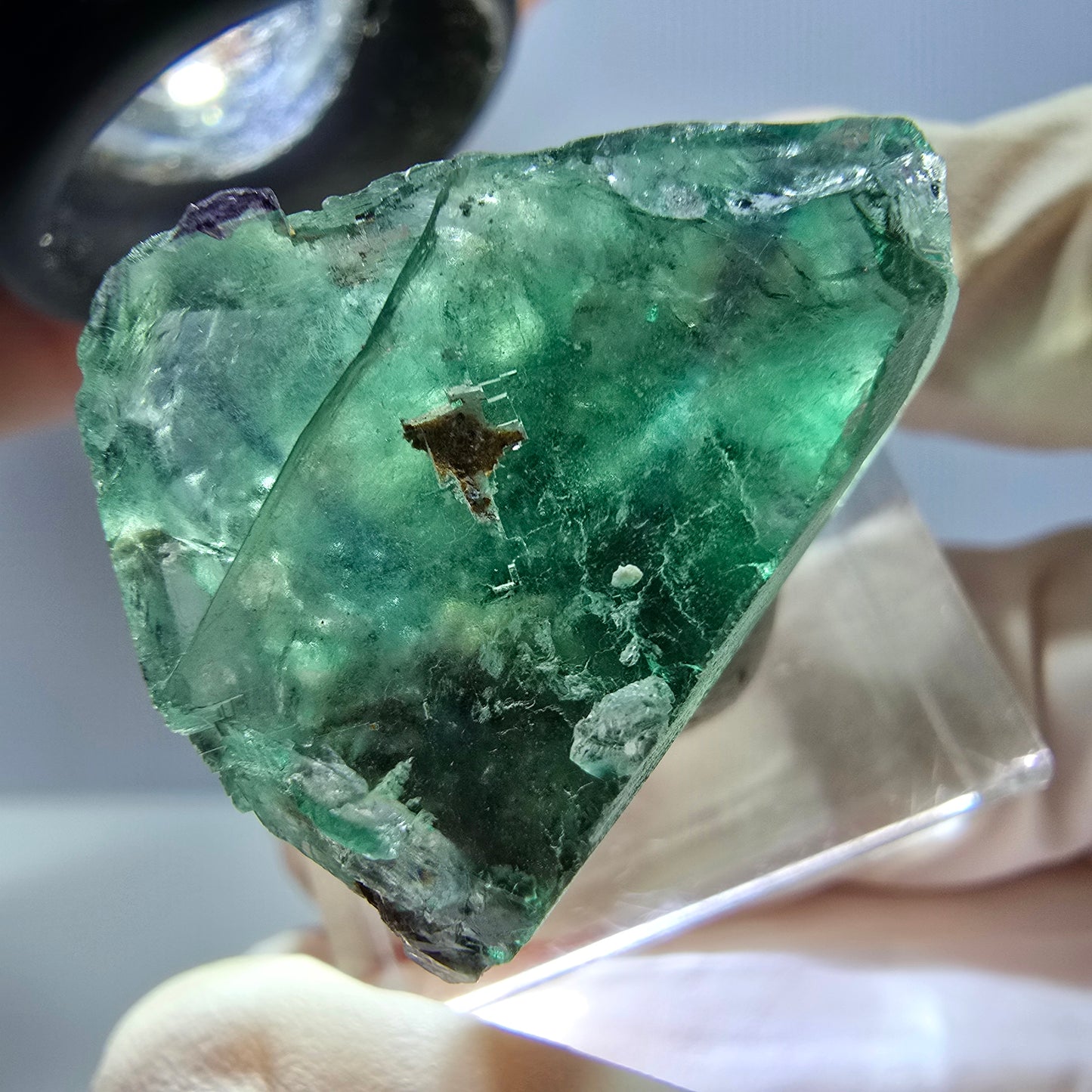 Klarer Phantom Fluorit Würfel parkettiert, grün Okorusu, Namibia 28*20*19mm