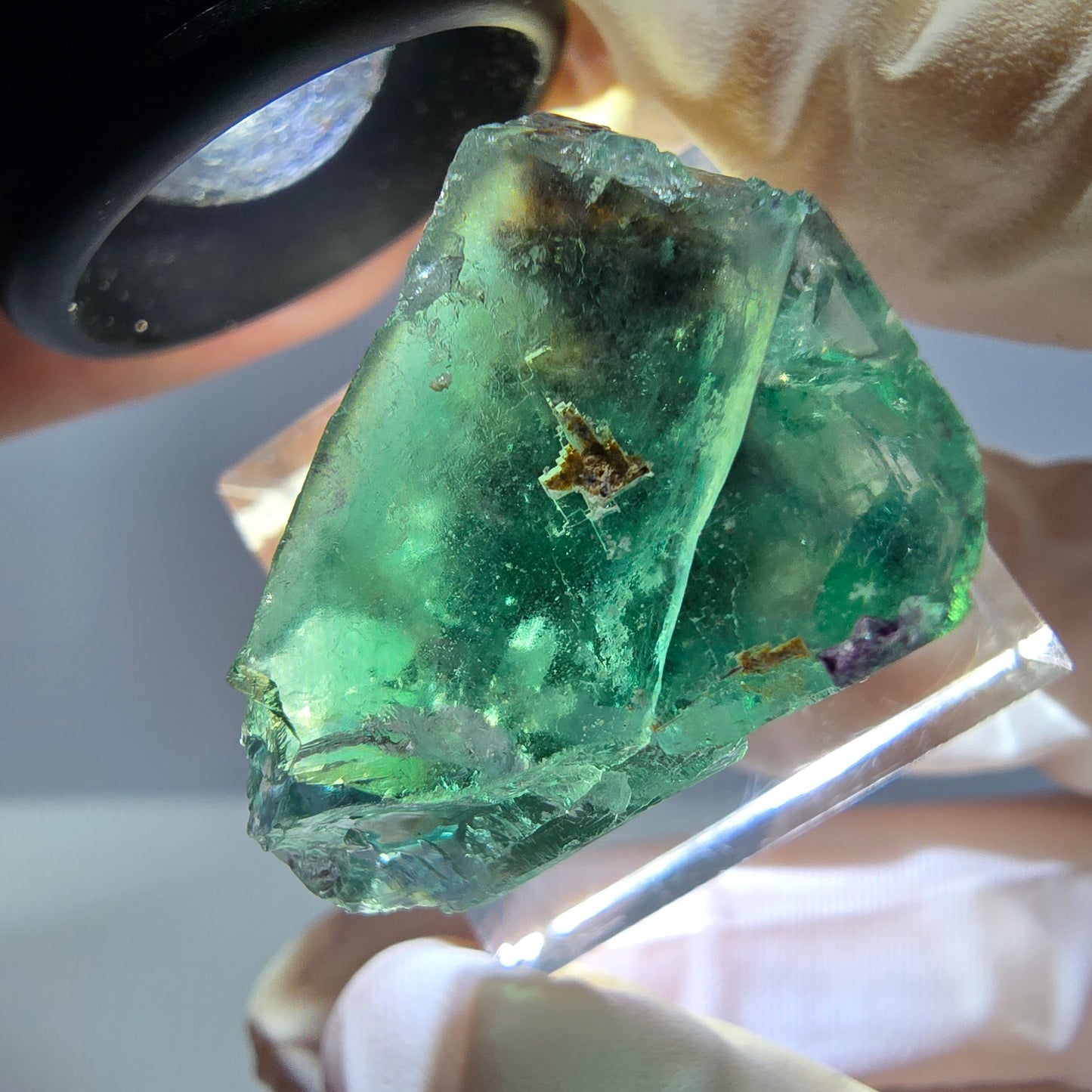 Klarer Phantom Fluorit Würfel parkettiert, grün Okorusu, Namibia 28*20*19mm